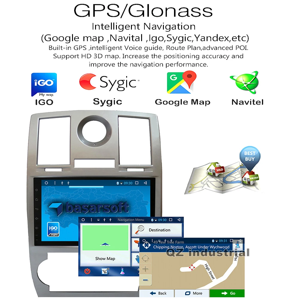 QZ промышленный HD " Android 8,1 T3 для Chrysler 300C 2000- Автомобильный dvd-плеер с gps 3g 4G wifi BT RDS навигационная радио карта
