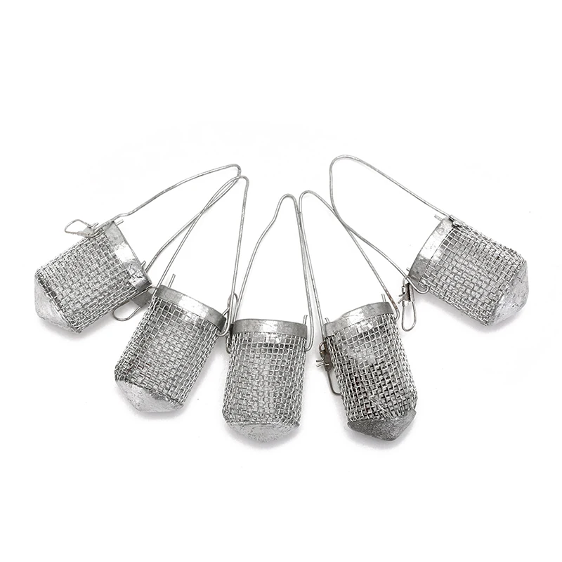 

5pcs Fishing String Barbed Hook Luminous Beads Metal Bait Cage Tackle Accessories Whosesale