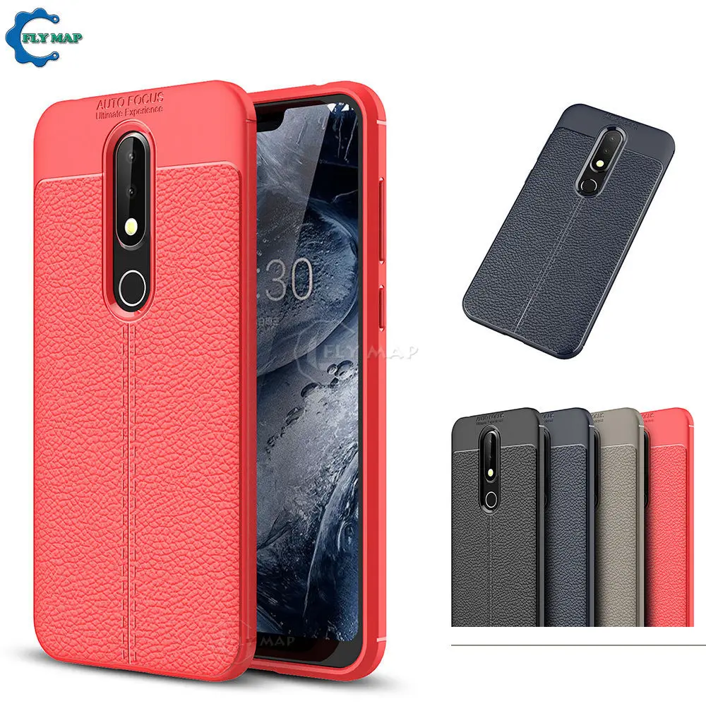 Мягкий чехол для Nokia X6 2018 TA-1099 TA-1103 кожаный зернистый силиконовый телефона NokiaX6 TA