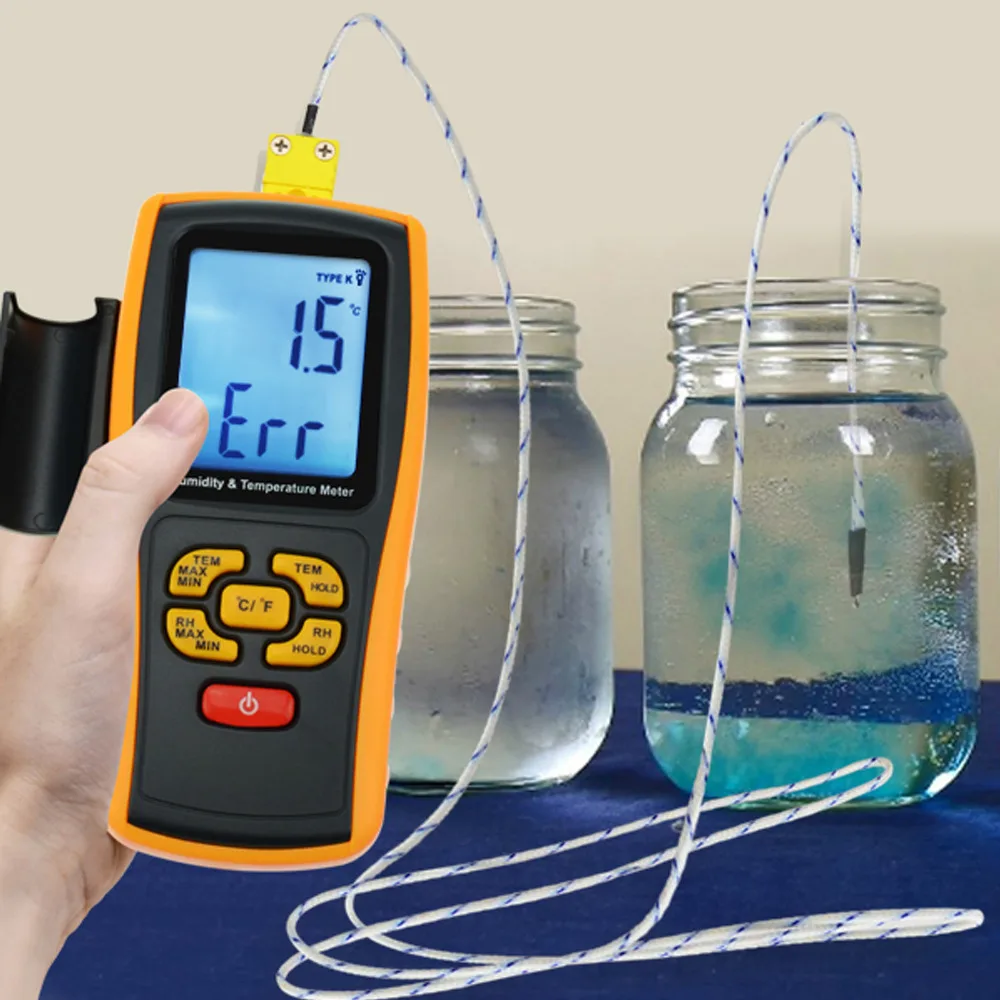 ЖК цифровой измеритель влажности и температуры датчик типа K сенсорный термопары