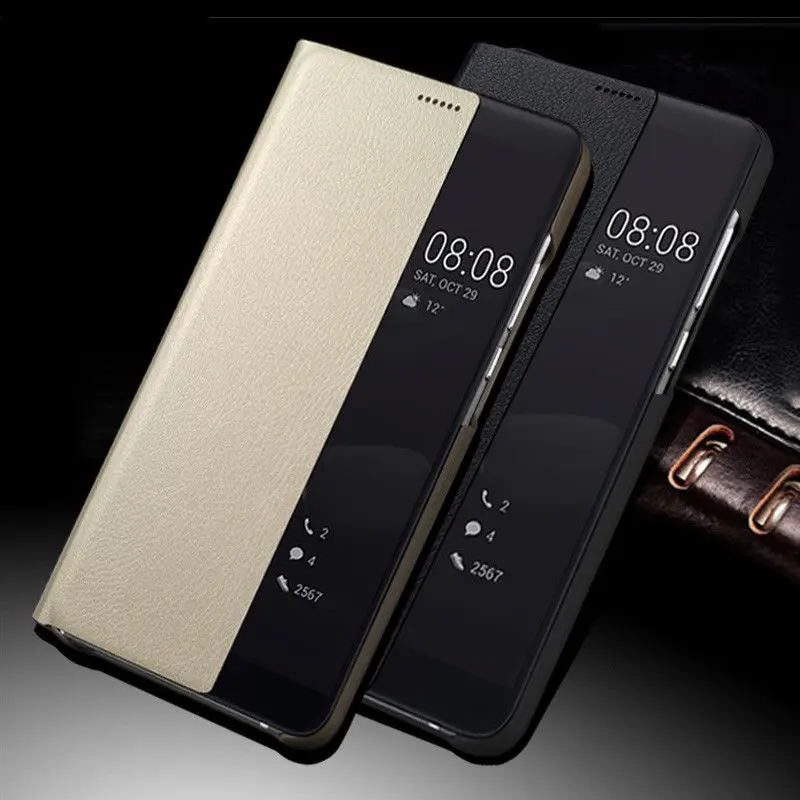 Роскошный тонкий кожаный флип-чехол с окошком для Huawei P20 P10 Mate 10 Pro | Мобильные