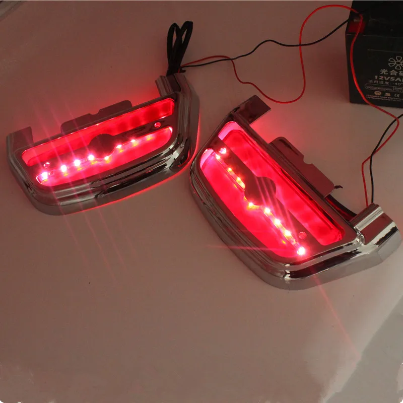Motorcyle LED Light Passenger Footboard Floorboard Cover For Harley FLHX FLHT FLHR Road King Touring Trike Softail|Подставки под