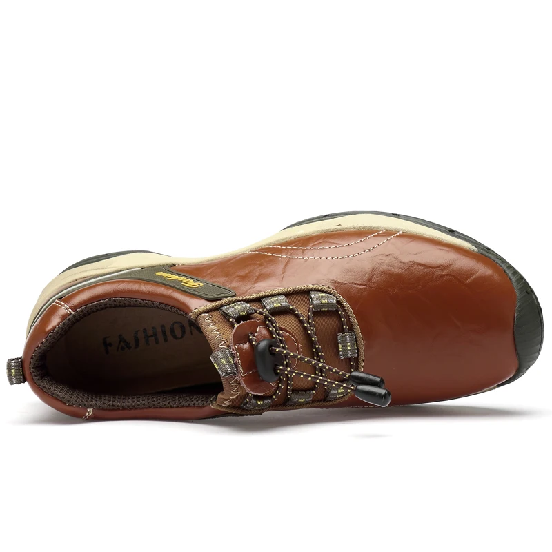 Мужские кожаные кроссовки брендовые водонепроницаемые на шнуровке Повседневная