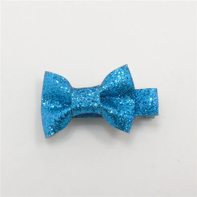 20 шт./лот мини бант блестящая ткань зажимы для волос цвета металлик золотой