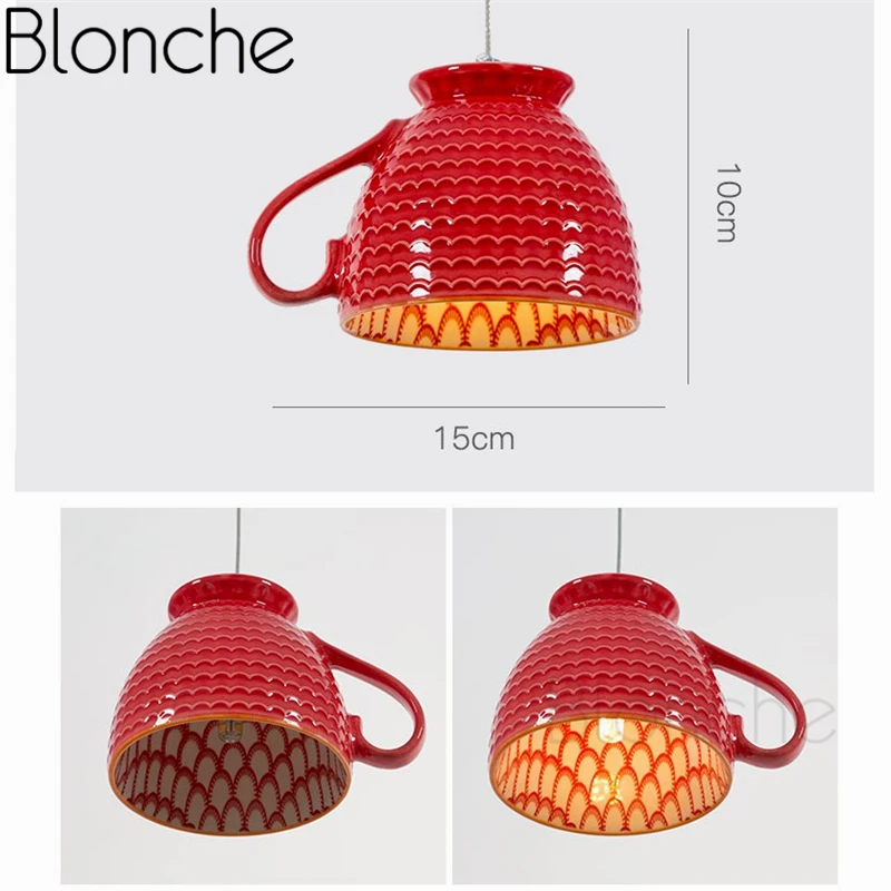 Современные керамические подвесные светильники Led чайник Подвесная лампа для