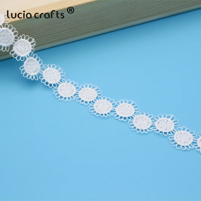 Продажа Lucia Crafts 1 ярд/2 ярд кружевная вышивка отделка ленты пэчворк свадебная