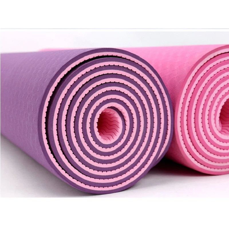 Новинка 2017 6 мм TPE Нескользящие коврики для йоги фитнеса тонкие тренажерного зала