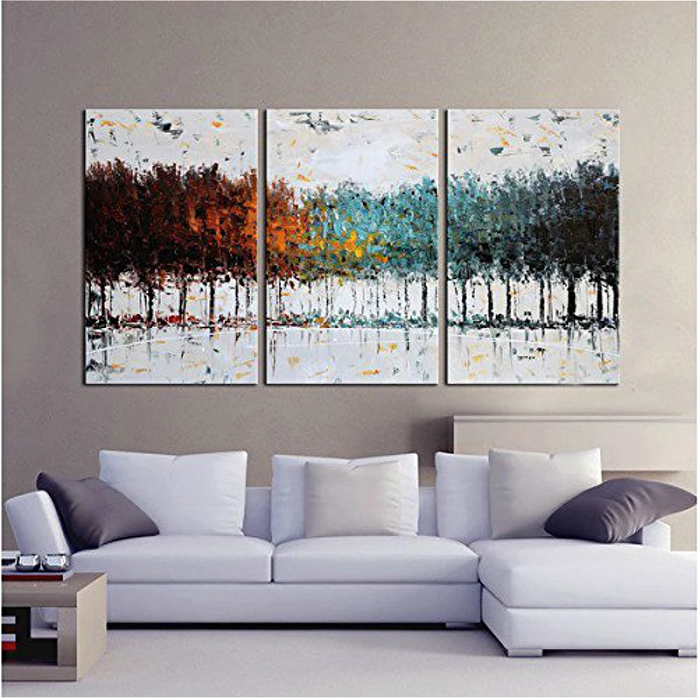 

Colorful Forest Abstract Canvas Painting Wall Art Spray Print or Handpainted Artwork Picture for Living Room Wall Decor Canvas