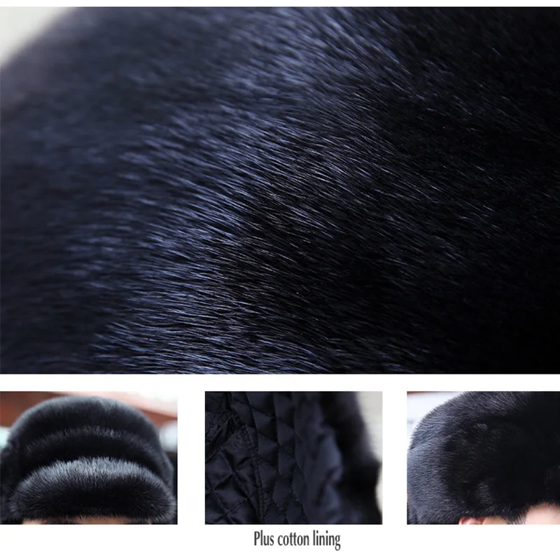 Мужская шапка из натурального меха норки в русском стиле зимняя мужская теплая