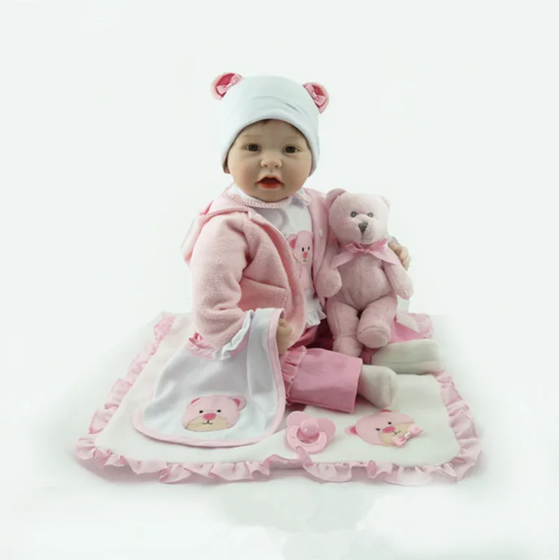 Новая силиконовая Детская кукла Bebe Reborn smile детские игрушки магнитная пустышка 22