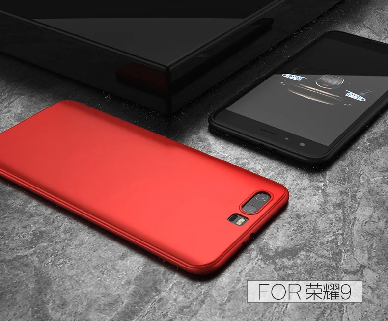 GU JIANG Luxury Soft Silicone Phone Bag for Huawei Honor 9 Full Cover Anti-fingerprint Thin Protector Case Shield Honor9 |