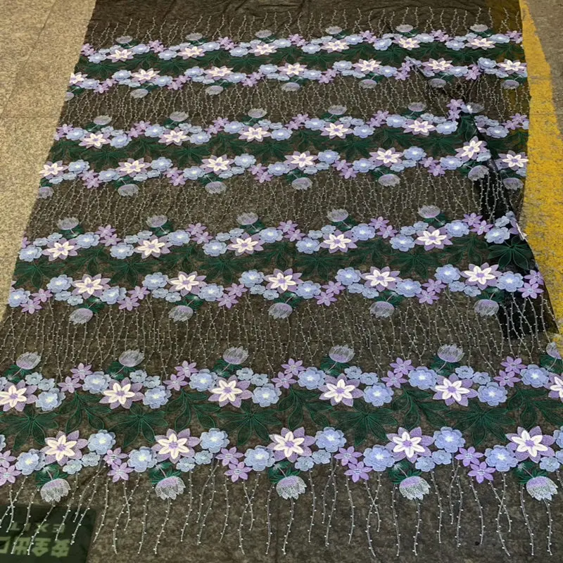 Африканская кружевная ткань 2019 Высококачественная французская Тюлевая 3D цветы