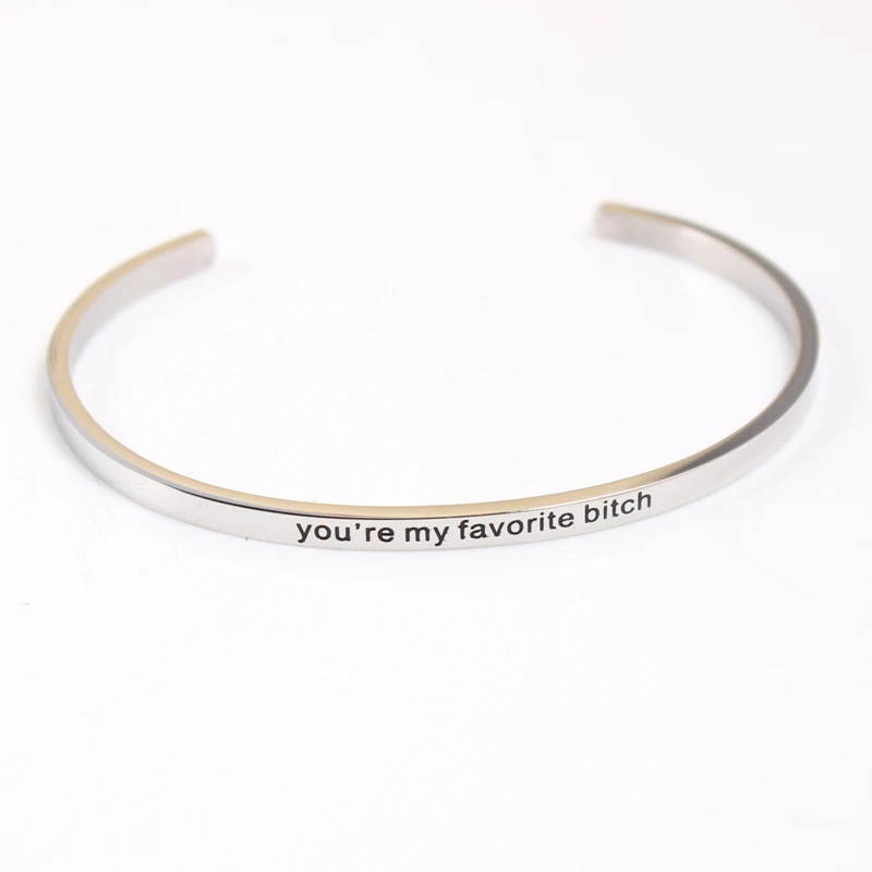 Разноцветный браслет из нержавеющей стали с гравировкой положительная