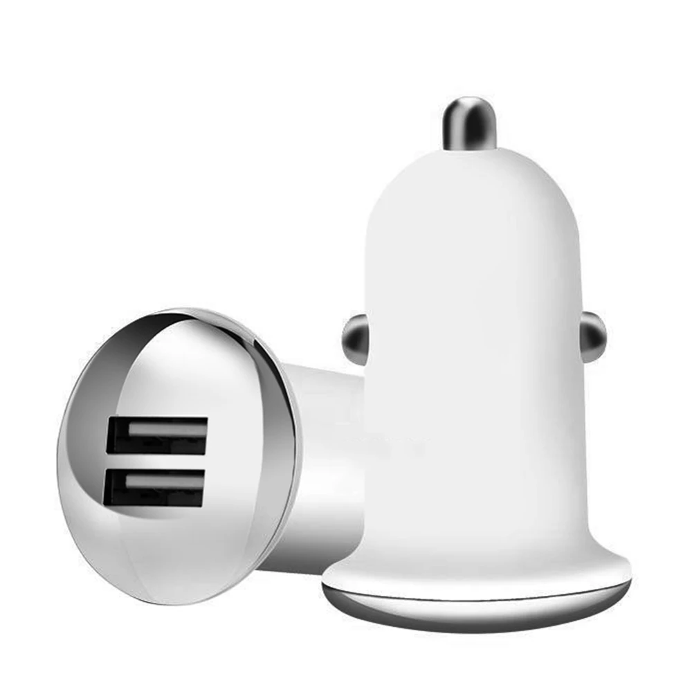 Мини двойной Переходник USB для зарядки в машине автомобильное зарядное