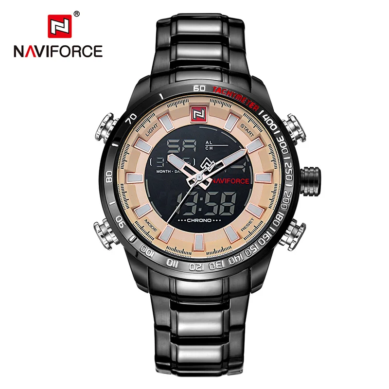NAVIFORCE брендовые Роскошные мужские часы, повседневные цифровые спортивные наручные часы, водонепроницаемые кварцевые часы, армейские военные часы - Цвет: B CE