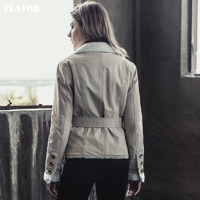 Новинка 2017 зимняя теплая куртка из натуральной кожи тренчкот искусственного