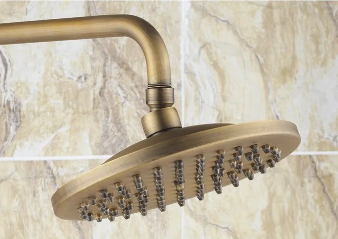 Винтажный Ретро античный латунный смеситель с двумя керамическими ручками для