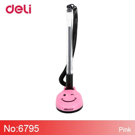 Pink-1pcs Deli цветная настольная ручка 0,5 мм Сменные черные чернила, вращение, гелевые ручки, Канцтовары, подарки для письма, каваи, школьные офисные принадлежности - Цвет: Pink-1pcs