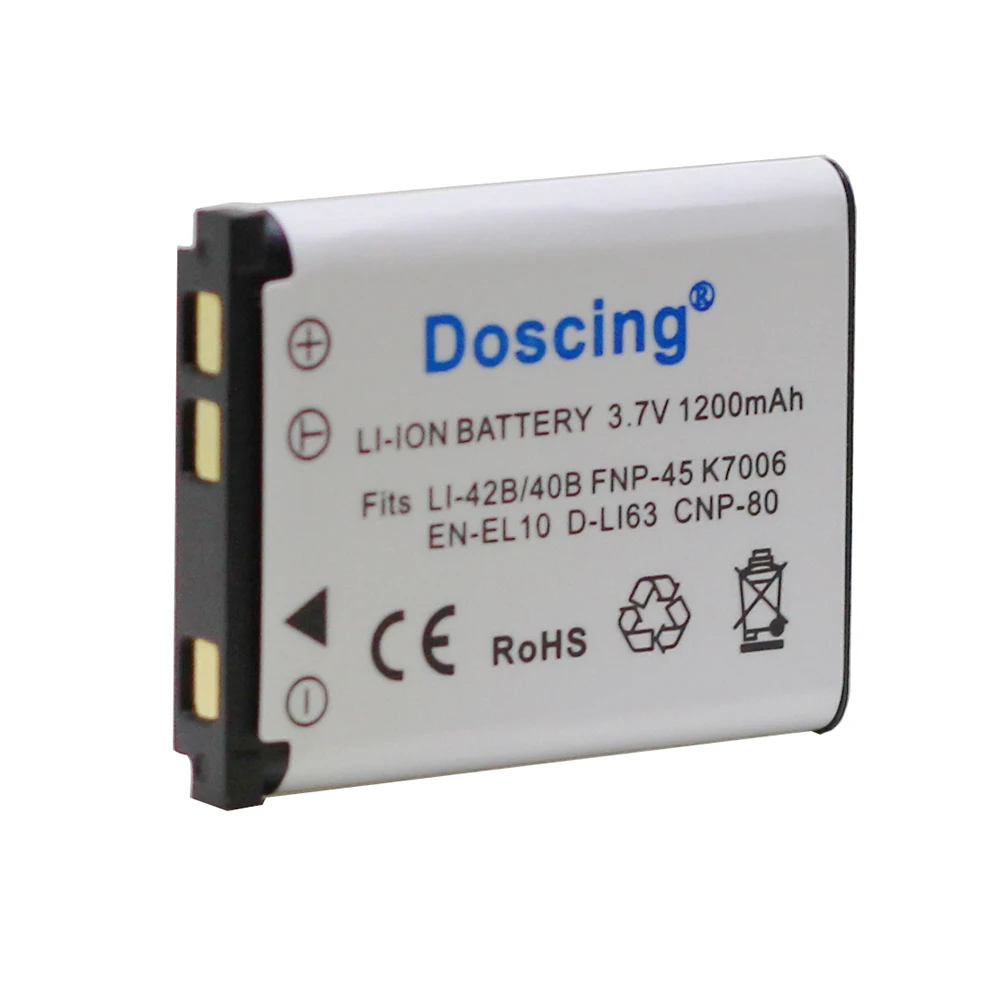 Аккумуляторная батарея Doscing 2 шт. для моделей DLI63 DLI108 NP80 CNP80 K7006