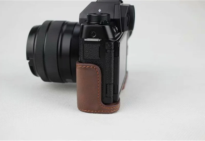 Портативный из искусственной кожи чехол для камеры для Fujifilm Fuji XT100 X-T100 X T100 XT-100 половина тела комплект Обложка с батарейным отсеком