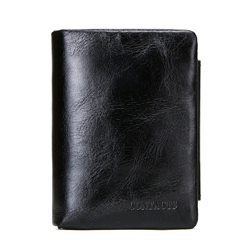 style 2 CONTACT'S Роскошный, брендовый мужской кошелек из натуральной кожи, в винтажном стиле с отделениями для денег и карт, с застежками молния карман для монет - Цвет: style 2
