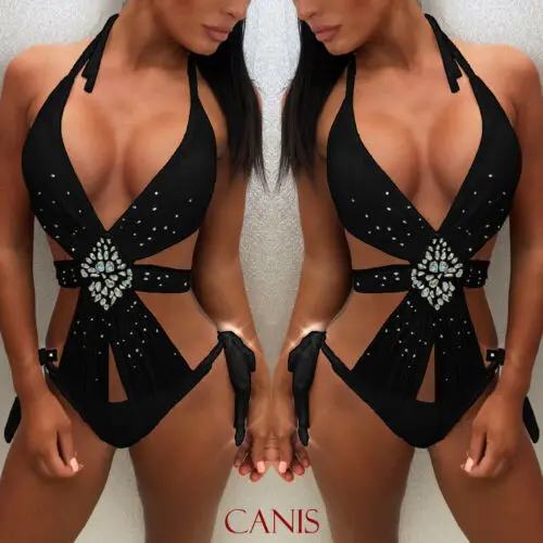 2019 женские цельные купальники со стразами бандажный комплект бикини с чашками