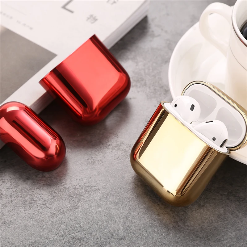 Роскошный Жесткий чехол из поликарбоната с покрытием для Airpods 2 противоударный