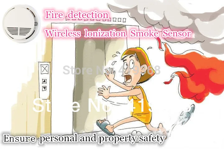 Беспроводной ионизации дыма Сенсор 433 МГц фото Электричество детектор переднего