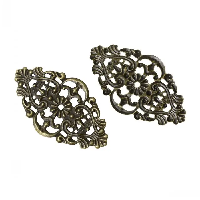 8 сезонов фурнитура для украшений филигрань коннекторы ромб античная бронза 5 см