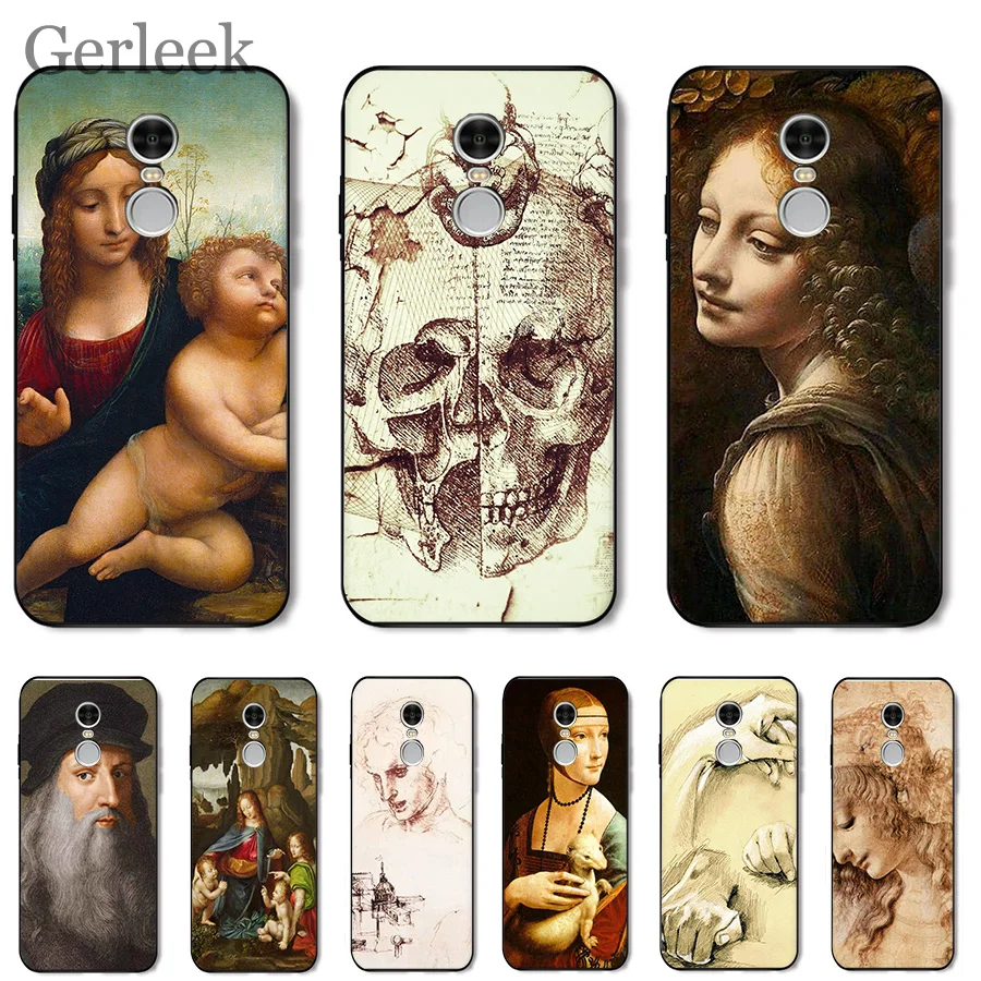 Чехол для мобильного телефона Italy Leonardo Da Vinci Art Work Painting Xiaomi Redmi Note 4 4A 4X 5 5A 6 7 GO S2 6A Pro