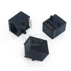 100% new RJ45 56 Plastic type 10P10C 10Pin PCB Right Angle Modular Female Network Socket LAN Connector