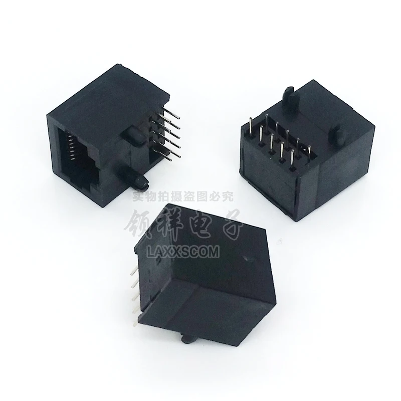 100% Новый RJ45 56 пластиковый тип 10P10C 10Pin PCB под прямым углом модульная Женская