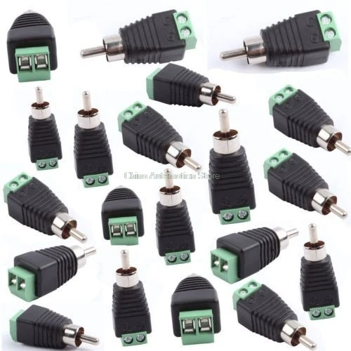 Lot 1000pcs CCTV Phono RCA Male Plug TO AV Screw Terminal Connector Video Balun | Обустройство дома