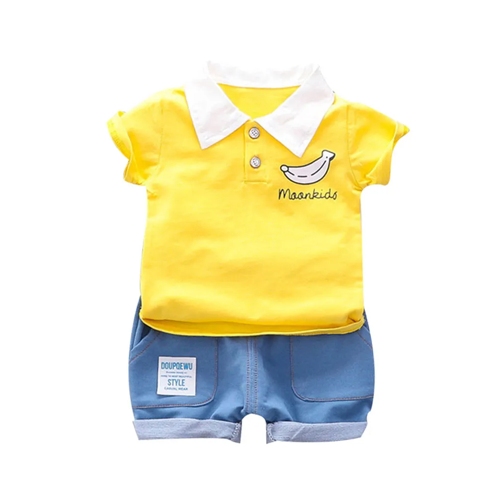 Одежда для малышей детская одежда топы с банановым принтом мальчиков футболка