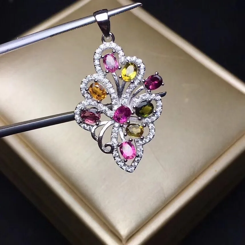 Красивый разноцветный натуральный турмалин каждый цвет-конфетный ожерелье из