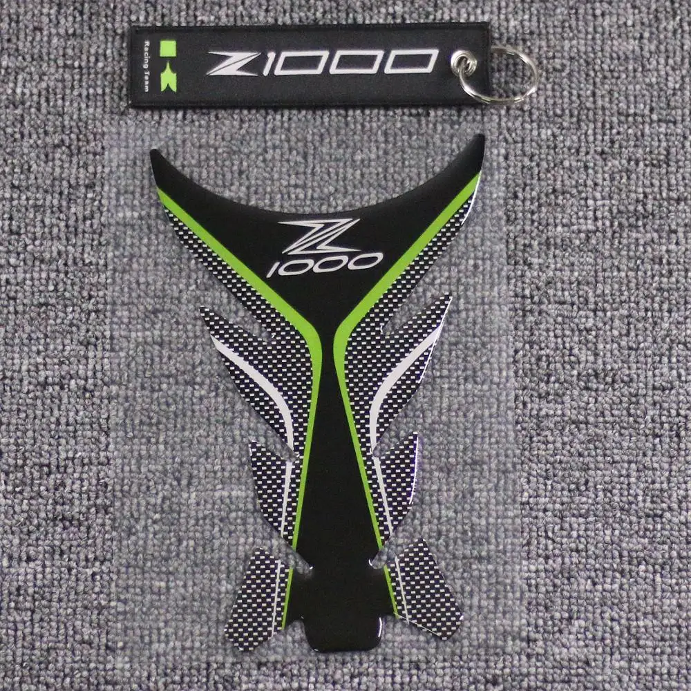 

3D Motor Tank Pad Sticker For Kawasaki Z1000 Motorcycle Fuel Tank Cover Pad Sticker Decals Protector With Free Keyring Keychain