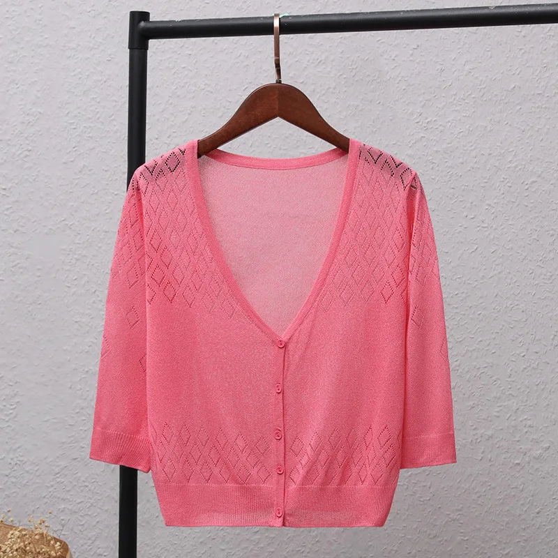 Diamond summer sunscreen ice silk sweater women short paragraph shawl outside thin air conditioning cardigans YDSY015 |