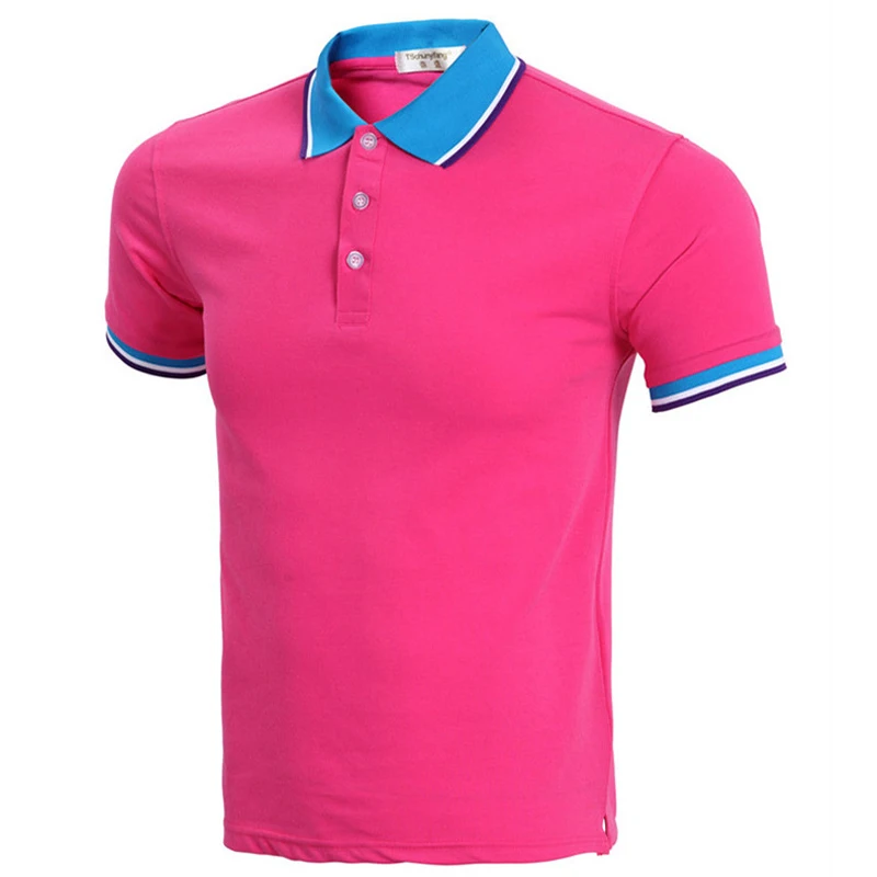 Новинка 2016 Классическая Летняя Стильная мужская рубашка-поло с коротким рукавом
