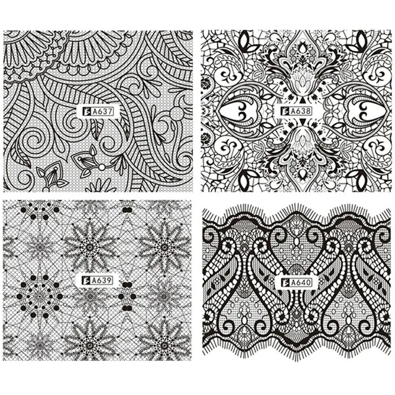 1 Sheet Arabesque Totem Nail Art Water Decals Transfer Sticker | Красота и здоровье
