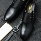 Деловая Мужская обувь из искусственной кожи; деловая повседневная обувь на плоской подошве с острым носком на шнуровке; Лидер продаж-WT
