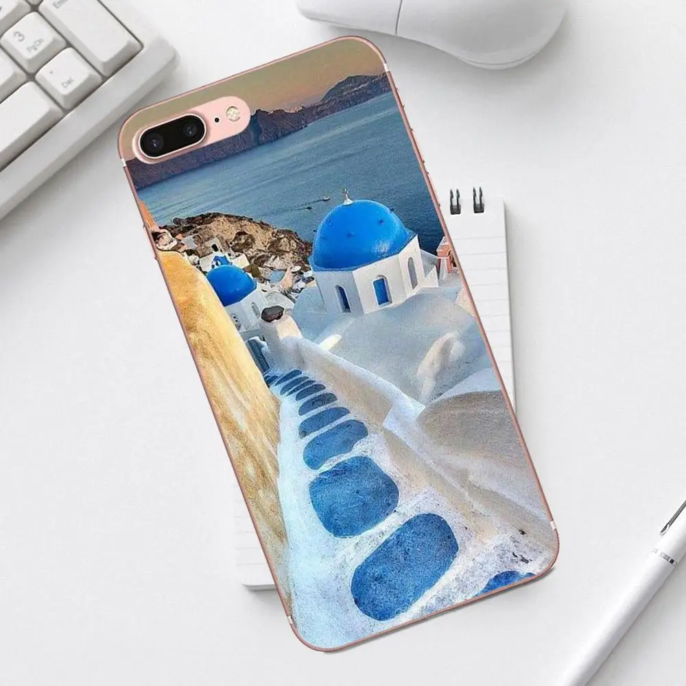 Греческий Санторини морской чехол для iPhone 4 4S 5 5C SE 6 6S 7 8 Plus X XS Max XR Galaxy A3 A5 J1 J3 J5 J7