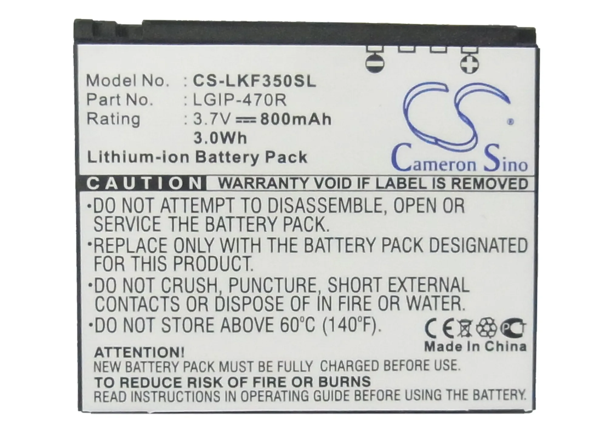 Cameron Sino 800mAh аккумулятор LGIP 470R SBPL0096501 SBPL0096502 для LG KF350 мороженое KP500 печенья KP501|cameron