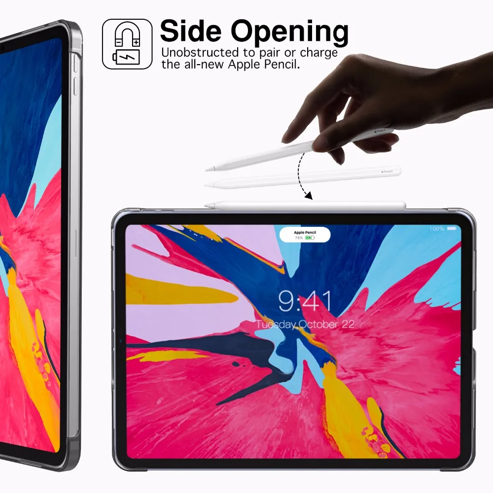 Чехол для iPad Pro 12 9 '񟭒 прозрачный матовый защитный чехол подставка Apple Pencil с