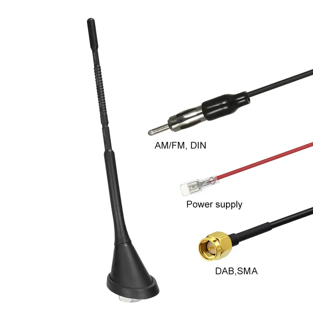 Универсальная автомобильная антенна Mast + DAB радиоусилитель SMA /SMB разъем папа
