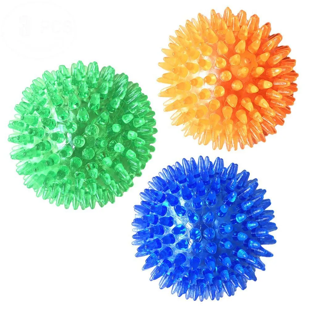 

Dog Toys Pet Squeaky Chewing Balls Puppy Chew Toys Soft Stab Balls Cleaning Teeth Toys Play Balls with High Bounce PT022