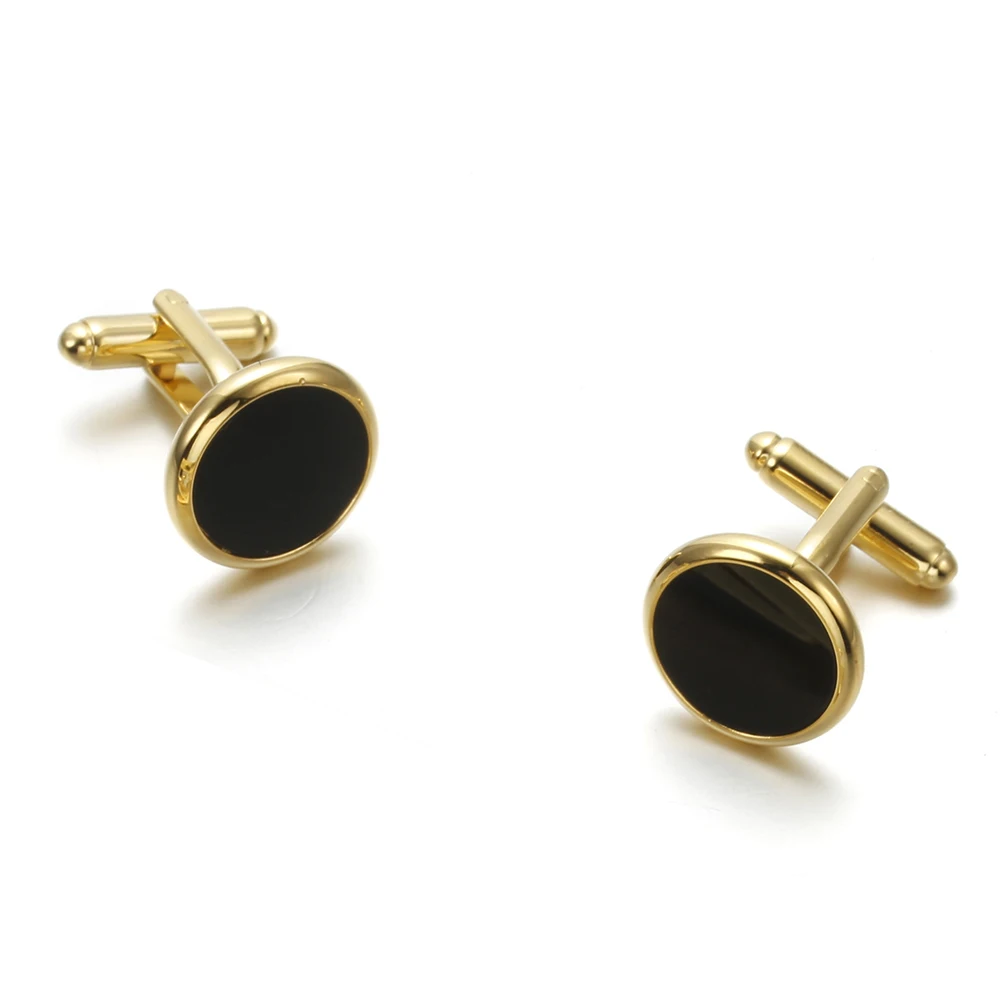 Запонки манжеты с черными кристаллами 804|Зажимы для галстука и запонки| |