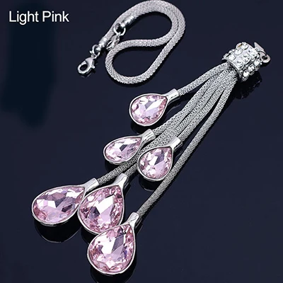 light pink-1x Автомобильная интерьерная подвеска на зеркало с кристаллами и кисточками для салона автомобиля Висячие украшения модный аксессуар для украшения автомобиля - Название цвета: light pink-1x