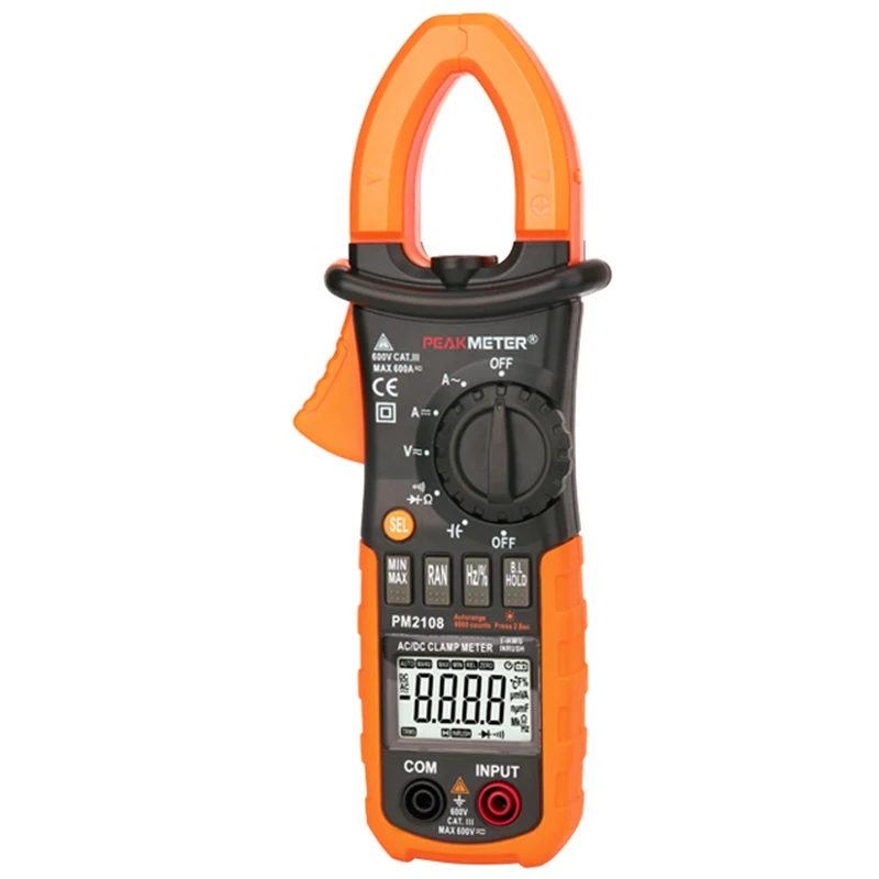 SHGO PEAKMETER PM2108 6600 counts AC DC Мини цифровой зажим True RMS в Раш Ток Сопротивление Емкость