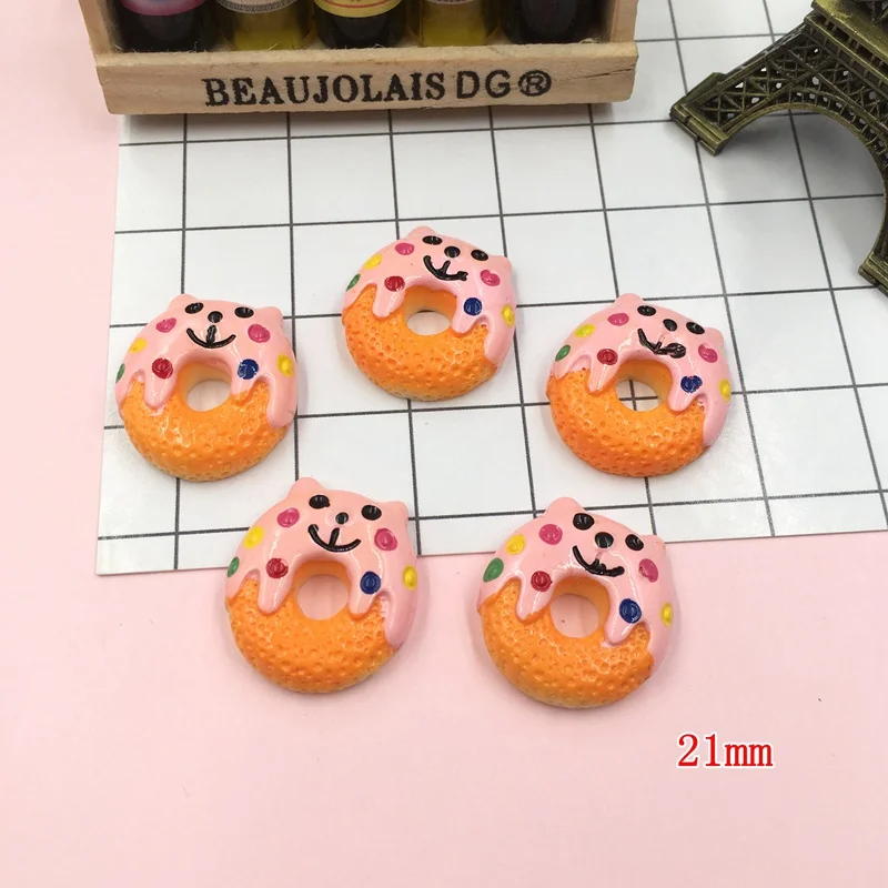 5 шт./лот миниатюрные Милые Пончики с имитацией смолы плоский кабошон для