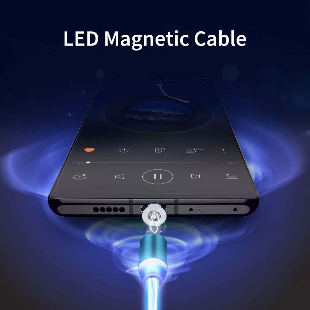 KISSCASE светодиодный магнитный Micro USB кабель для iPhone X XS MAX XR type-C кабель магнитное зарядное устройство для samsung S10 S9 S8 кабели адаптера